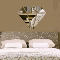 Diamond Shaped Acrylic Mirror Wall Decor - 15 * 15 Inches