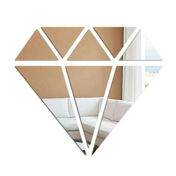 Diamond Shaped Acrylic Mirror Wall Decor - 18 * 18 Inches
