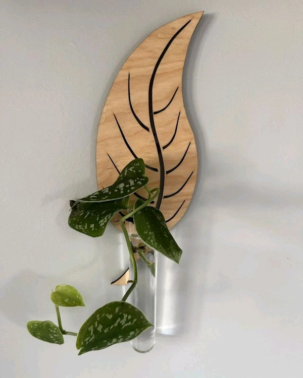 Leag Shape Wall Planter Wooden Wall-Mounted Plant Rack For Propagation