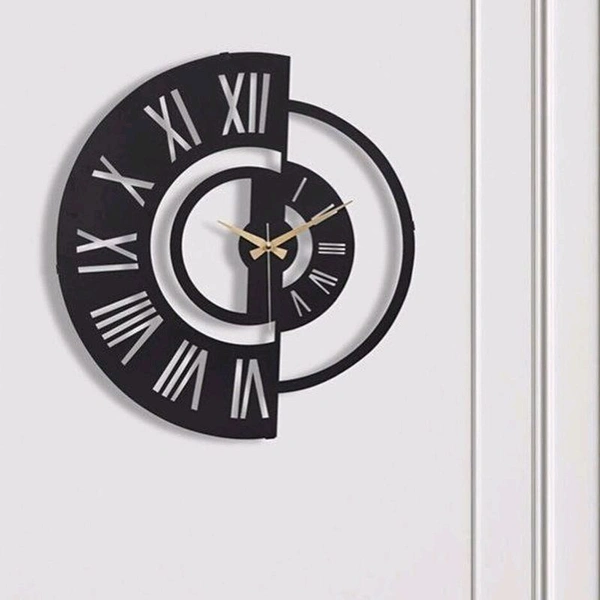 Black Acrylic Clock Set