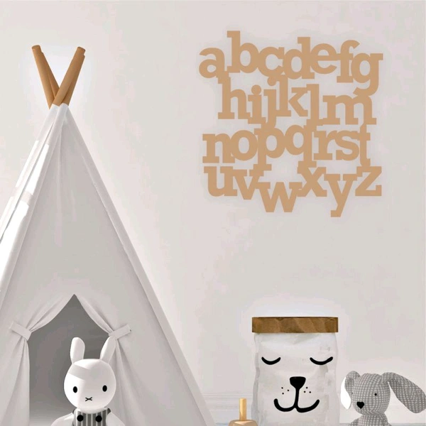 Wooden Alphabet Sign Kids Room Decor Educational Toys