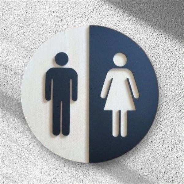 Laser Cut Men And Women Restroom Sign