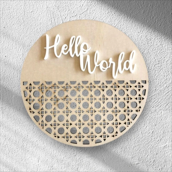 Laser Cut Rattan Name Plaque