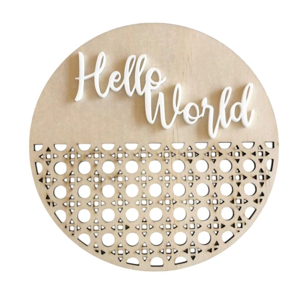 Laser Cut Rattan Name Plaque