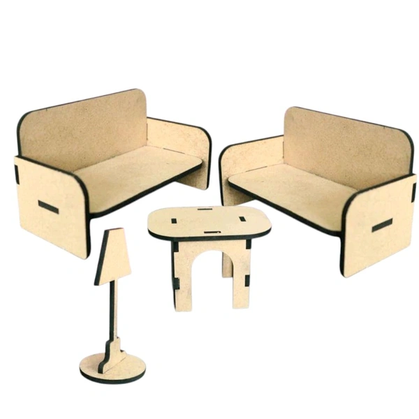 Miniature Furniture Set - Living Room - Set Of 4