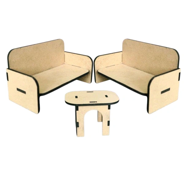 Miniature Furniture Set - Living Room - Set Of 3