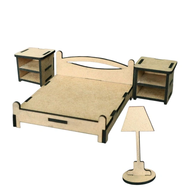 Miniature Furniture Set - Bedroom - Set Of 5