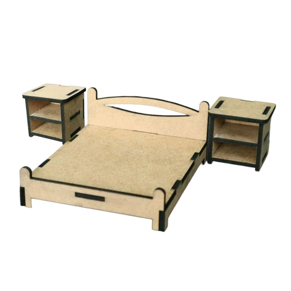 Miniature Furniture Set - Bedroom - Set Of 3