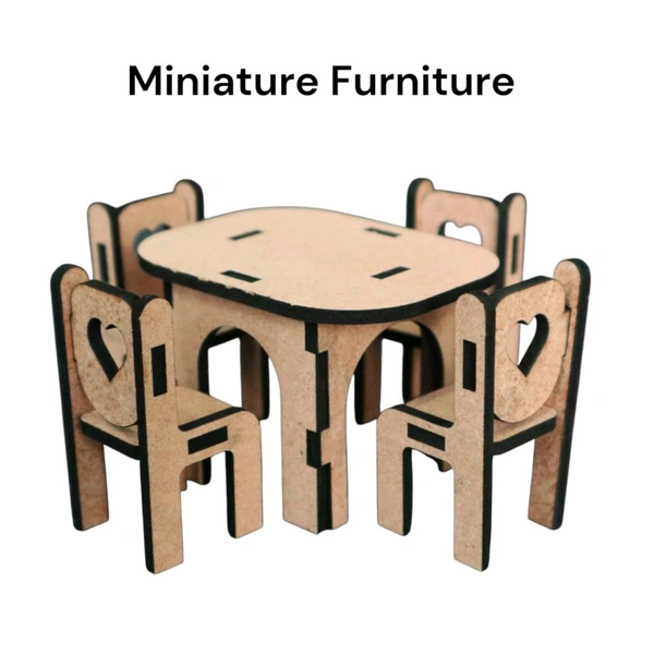 Miniature Furniture - 4 Seater Dinning Table Set