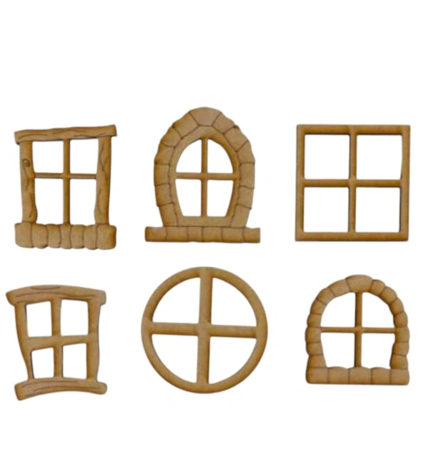Miniature Vintage Windows  - Set Of 6, 3 * 4 Inches