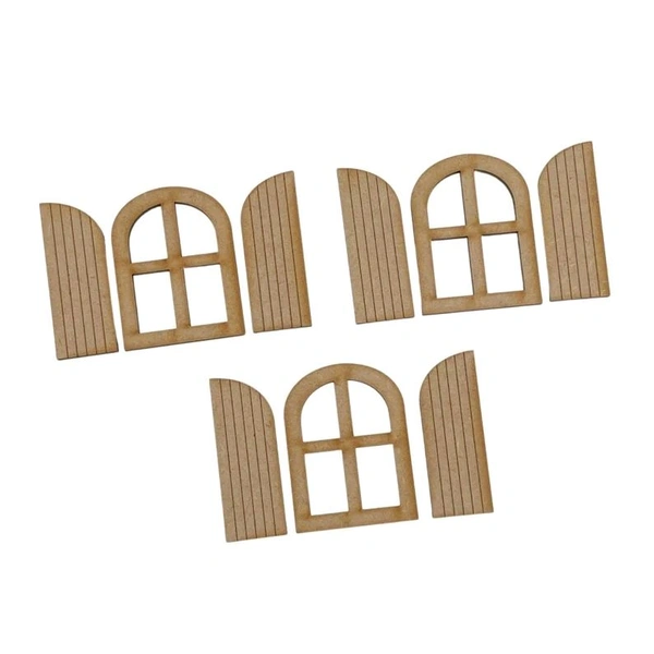 Miniature Window With Door - Set Of 3