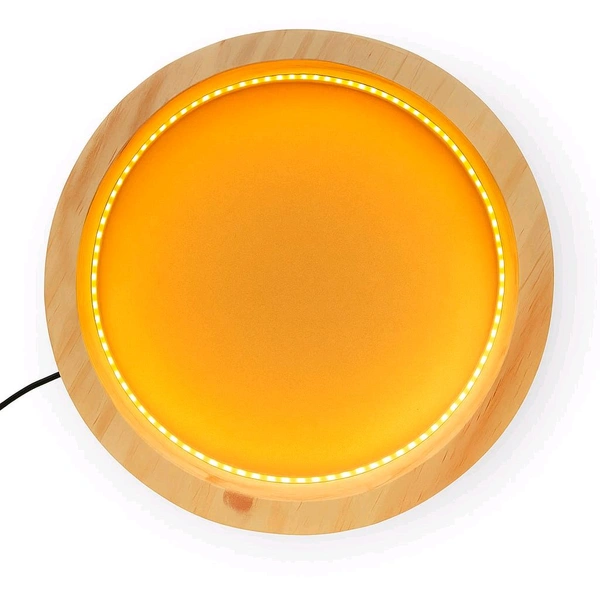 Round Pinewood Frame With LED Lights - 18 Inch