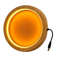 Round Pinewood Frame With LED Lights - 18 Inch