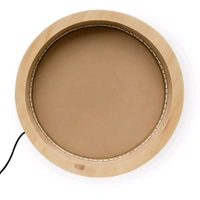 Round Pinewood Frame With LED Lights - 18 Inch