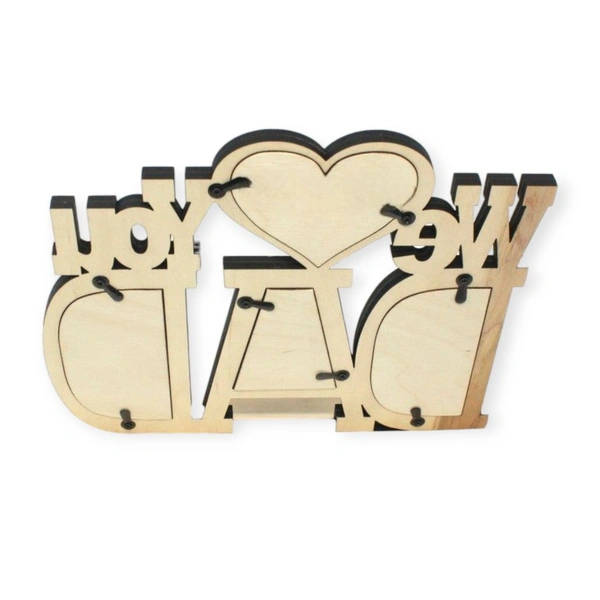 MDF Father's Day Photo Fridge Magnet - We Love You DAD