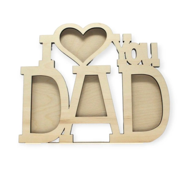 MDF Father's Day Photo Fridge Magnet - I Love You DAD