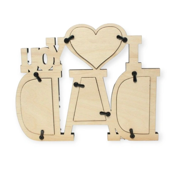 MDF Father's Day Photo Fridge Magnet - I Love You DAD