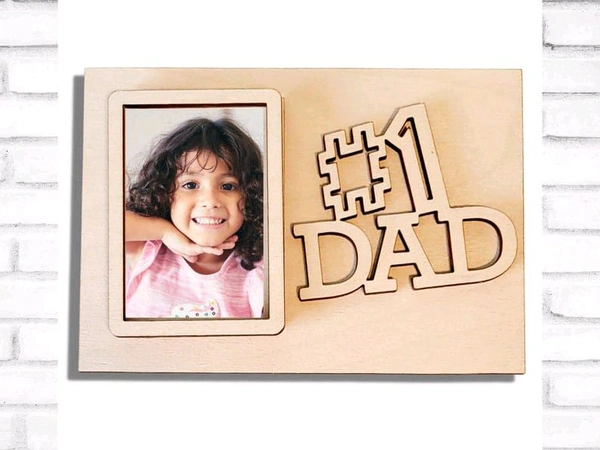 Father's Day Photo Fridge Magnet - #1 DAD