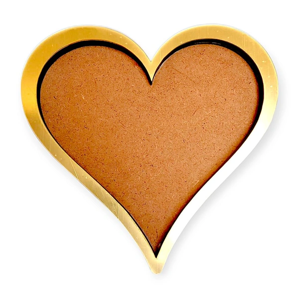 Wooden Heart Frame For Varmala Preservation  - 10 Inches, Depth - 8mm