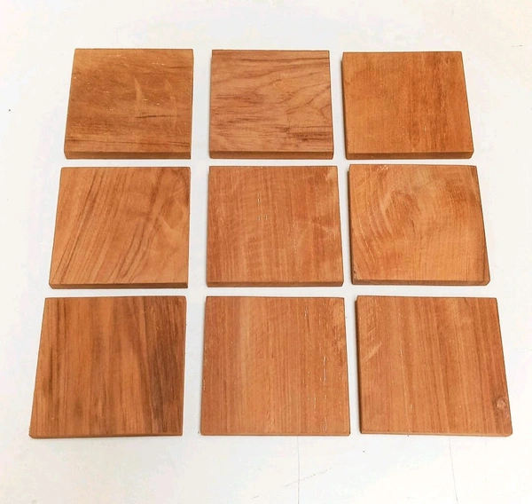 Teakwood Coasters / Wooden Block - Polished - Set Of 6