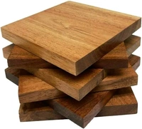 Teakwood Coasters / Wooden Block - Unpolished - Set Of 6