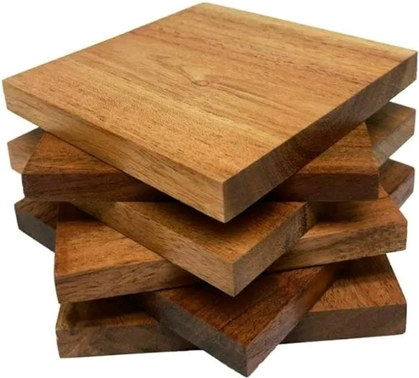 Teakwood Coasters / Wooden Block - Unpolished - Set Of 6