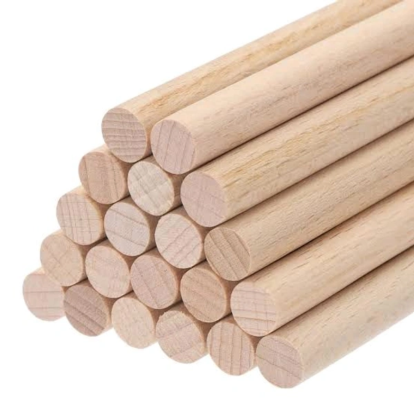 Wooden Dowel / Round Wooden Sticks - 12inch Long - Set Of 10, 10mm