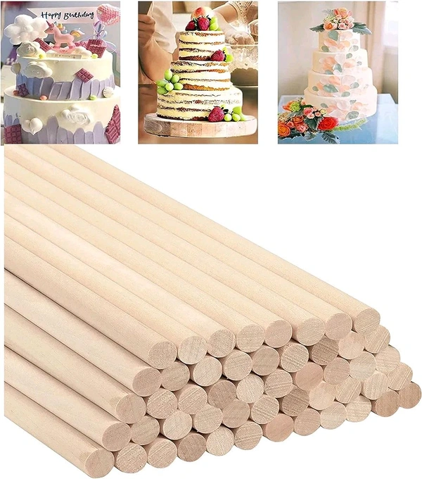 Wooden Dowel / Round Wooden Sticks - 12inch Long - Set Of 10, 10mm