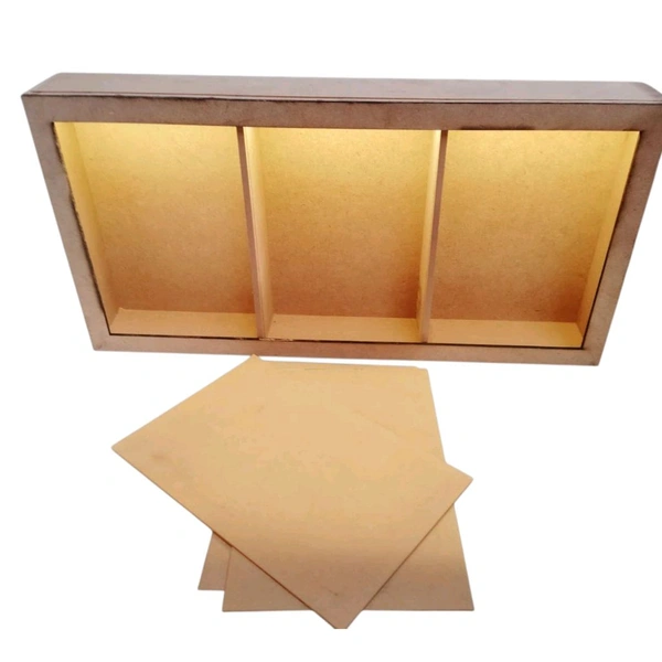 MDF LED Shadow Box - 3 Side Lights  - 18 " 10 * 2.75 Inches