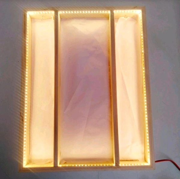 Pinewood Frame 4 Side LED Lights  + Base MDF Varmala Preservation  - 24 * 18 * 2 Inches
