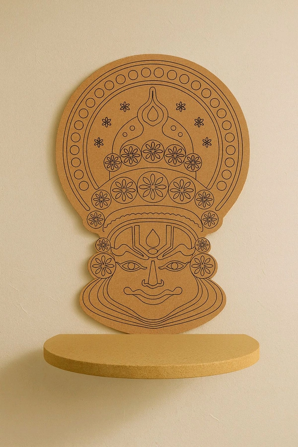 Kathakali Diya Stand / Wall Shelf - Pair - 10 Inch