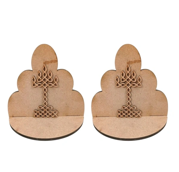 Diya Stand 1 - Diya Kolam Cutout - Pair, 6 * 5 * 2.5 Inches