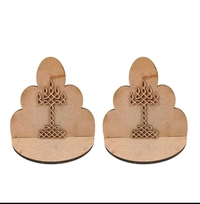 Diya Stand 1 - Diya Kolam Cutout - Pair, 10 * 6.5 * 3 Inches Inches