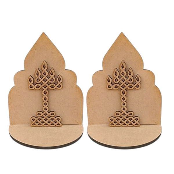 Diya Stand 2 - Diya Kolam Cutout - Pair, 6 * 5 * 2.5 Inches