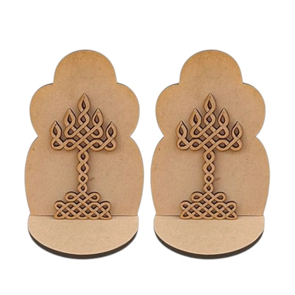 Diya Stand 3 - Diya Kolam Cutout - Pair, 6 * 5 * 2.5 Inches