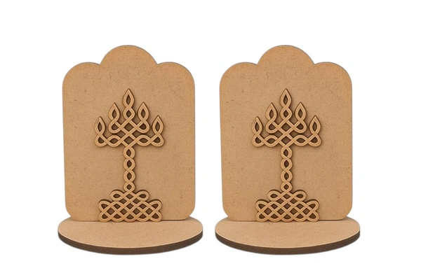 Diya Stand 6 - Diya Kolam Cutout - Pair, 6 * 5 * 2.5 Inches