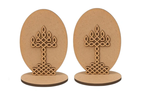 Diya Stand 7 - Diya Kolam Cutout - Pair, 6 * 5 * 2.5 Inches
