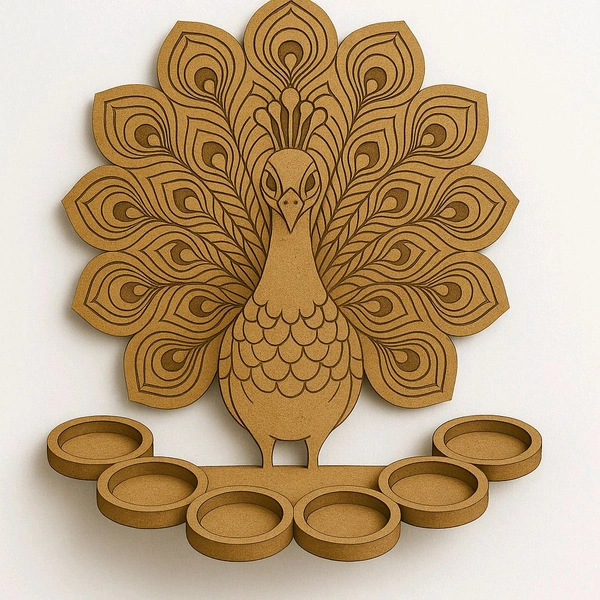 Peacock Tea Light Holder  - Wall Hanging 