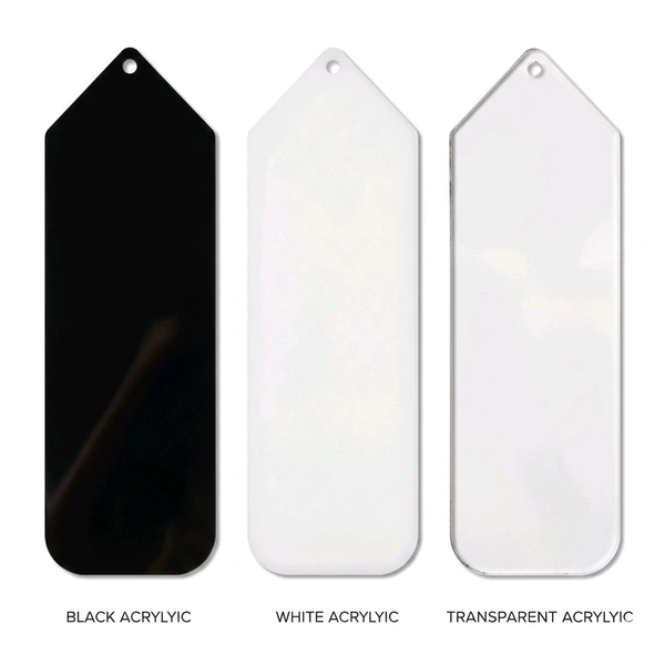 Acrylic Book Marker - D - Black, Set of 10