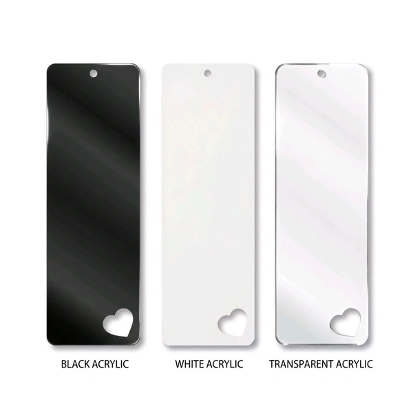Acrylic Book Marker - E - Black, Set of 50