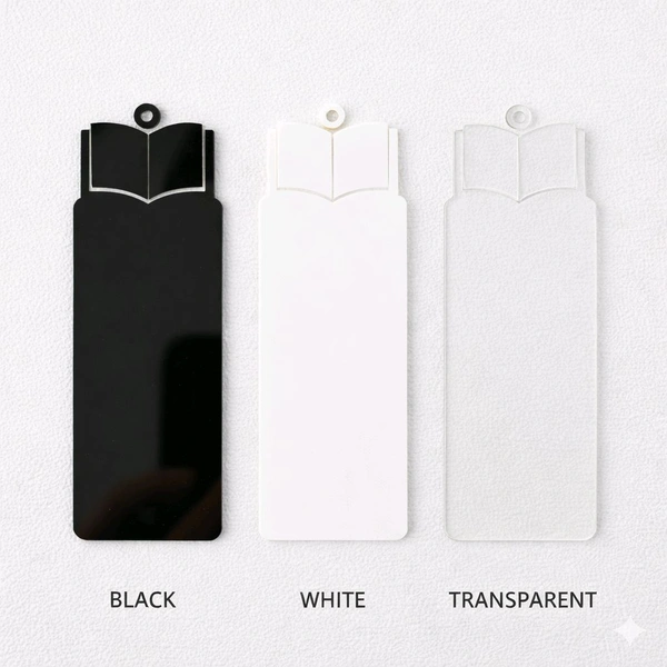 Acrylic Book Marker - Book - K - Transparent, Set of 10