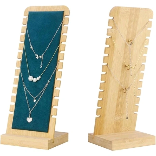 L- Shaped Wooden Necklace Display Holder