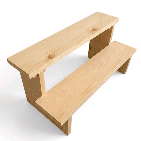 2-Tier Wooden Display Stand - 2 Step Dismantling - Stall & Retail Store - Large