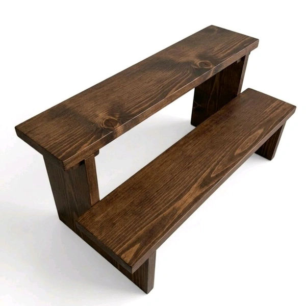 2-Tier Wooden Display Stand - 2 Step Dismantling - Stall & Retail