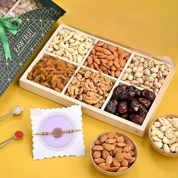 Pinewood Shadow Box / Dryfruits Partition Box / Gift Box