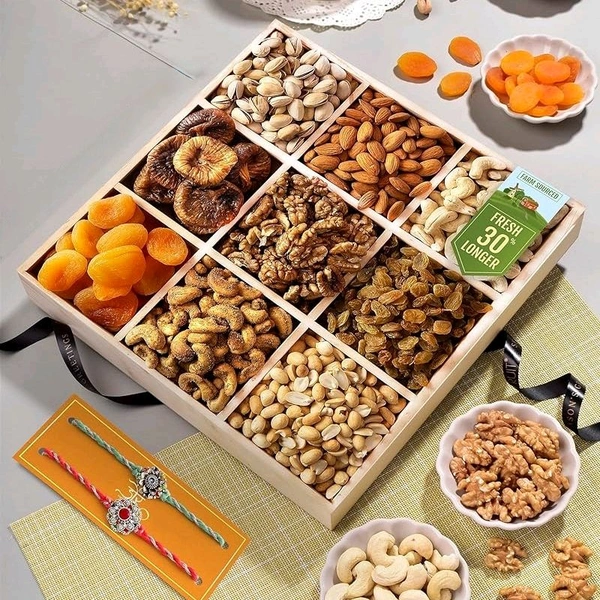 Pinewood Shadow Box / Dryfruits Partition Box / Gift Box