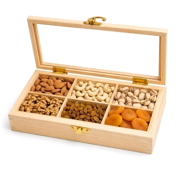 Pinewood Shadow Box / Dryfruits Partition Box / Gift Box