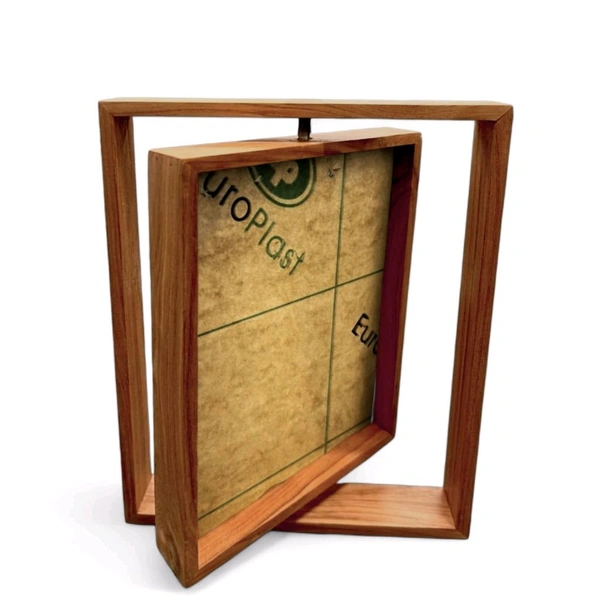Teakwood Rotating Frame / Floating Frame / Varmala Preservation - Medium - 10 * 8 Inches