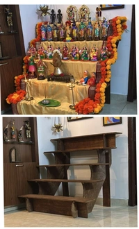 5 Step Golu padi stand 4 Feet width - 18mm, Birchply