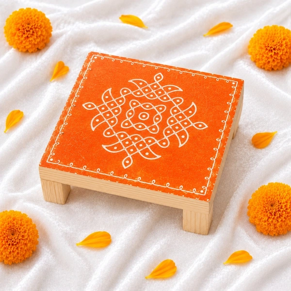 Printed wooden Chowki / Peetam / Manai / Padi - Set of 10